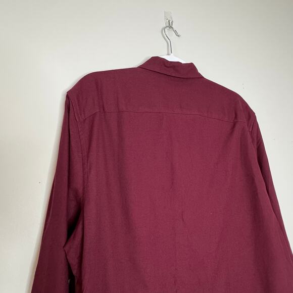 Artefact Burgundy Long Sleeve Button Up Shirt Men Slim Fit NWT Size Large - Picture 6 of 10